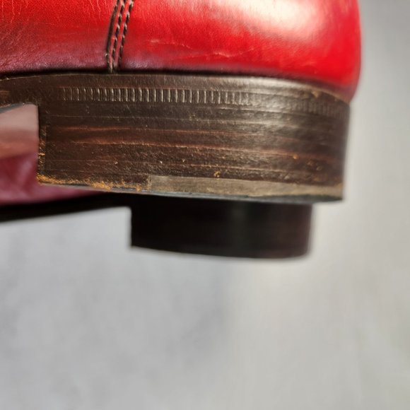 SANTONI Vintage Retro Oxfords Red Shoes Size U.K. 7.5 / U.S. 9.5 Made ITALY! - Picture 13 of 16